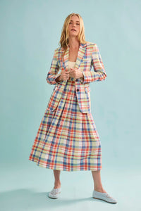 The Yardley Blazer in Harbor Club Madras paired with matching Maison Skirt.