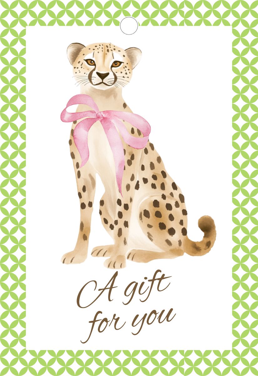 Preppy Cheetag Gift Tags, Set of 10