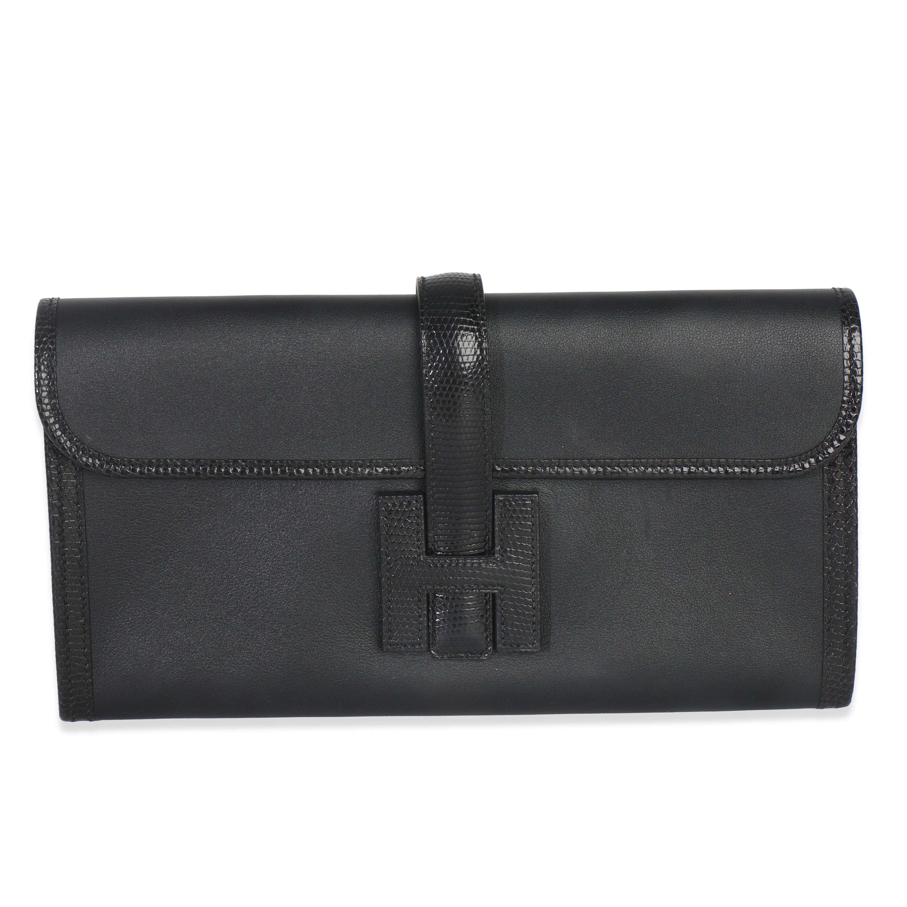 Hermès Black Swift Lizard Jige Elan Touch 29 Handbag fv