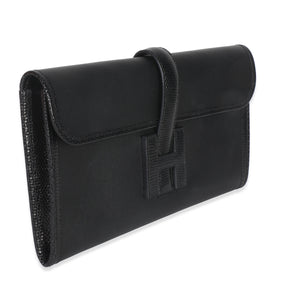 Hermès Black Swift Lizard Jige Elan Touch 29 Handbag pv