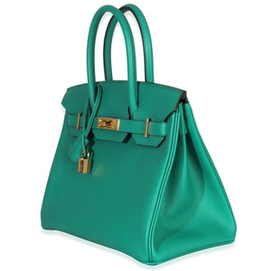 Hermès Vert Jade Epsom Birkin 30 GHW Handbag pv