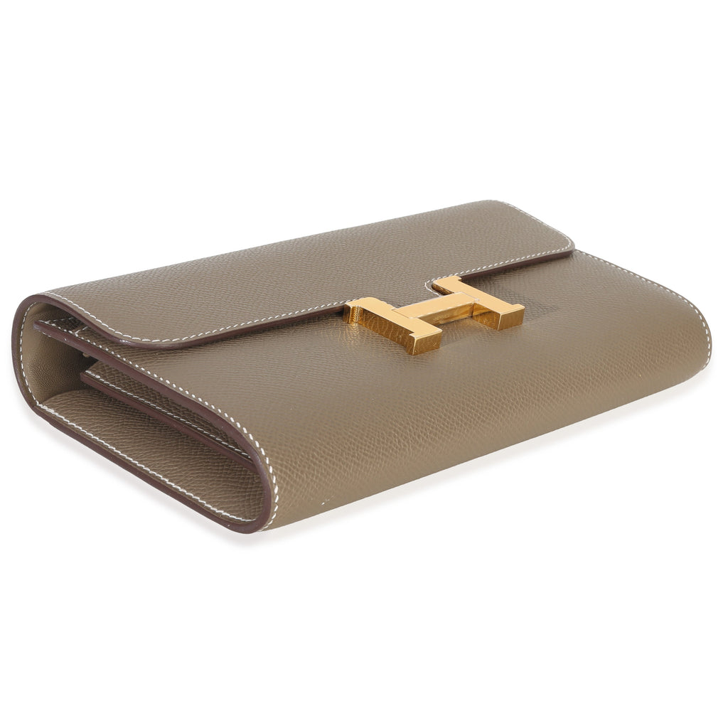 Hermès Etoupe Epsom Constance Wallet To Go GHW Handbag box