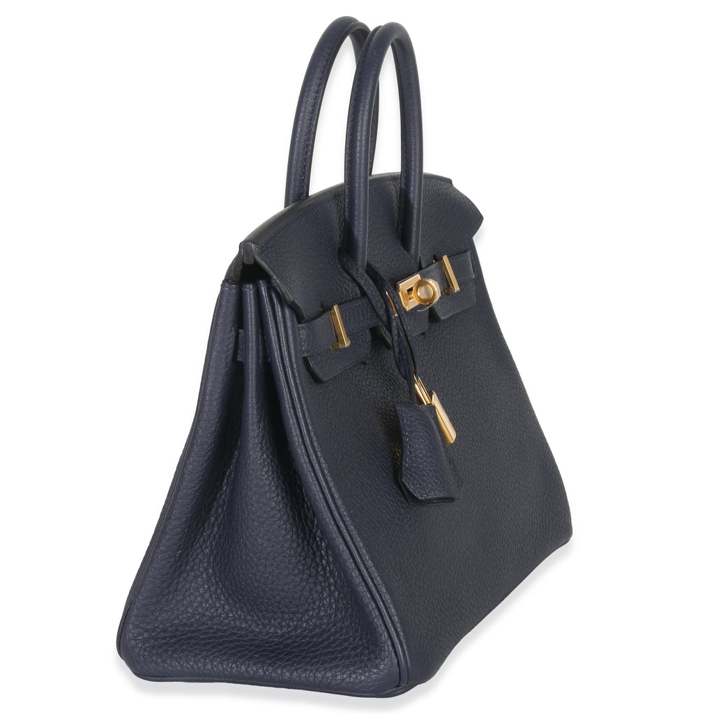 Hermès Bleu Nuit Togo Birkin 25 GHW Handbag pv