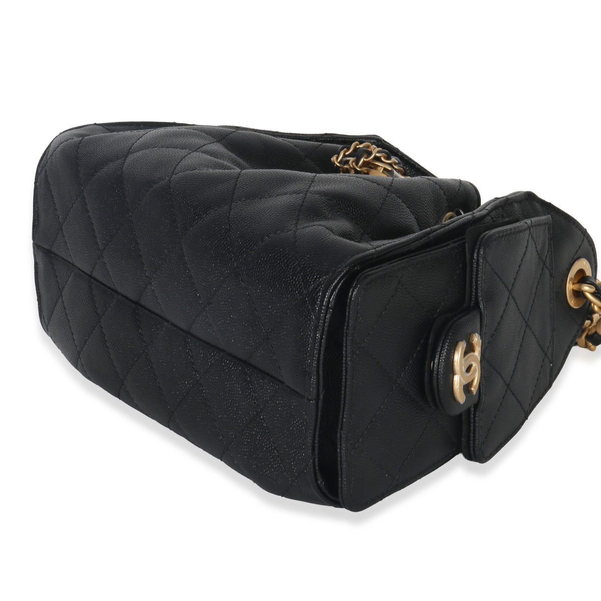 Chanel Black Quilted Caviar Mini  25 Hobo Handbag Handbag box