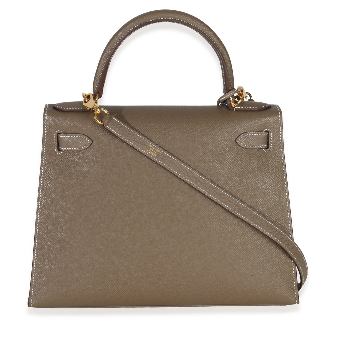 Hermès Etoupe Epsom Sellier Kelly 28 GHW Handbag stamp