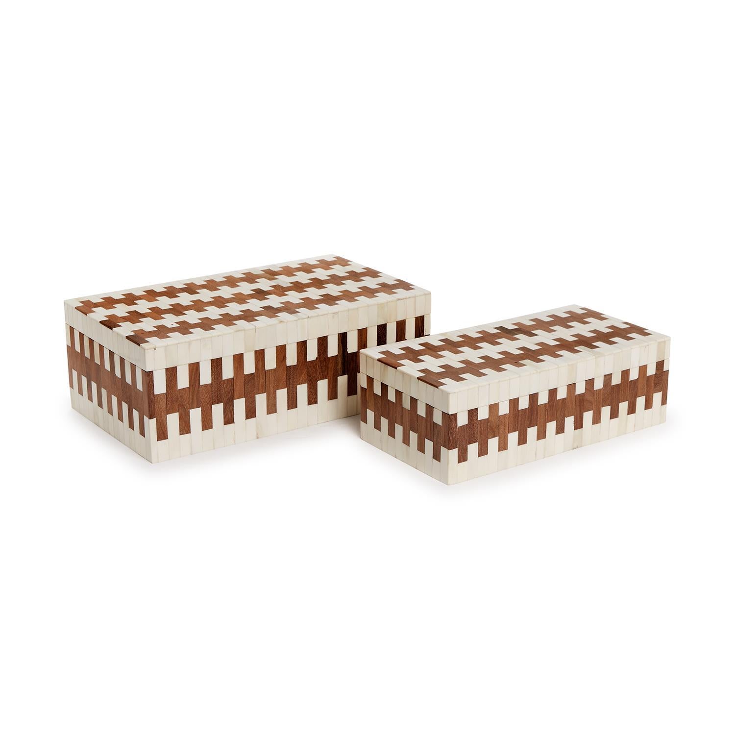 Jigsaw Covered Box, Set of 2