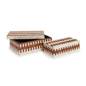 Jigsaw Covered Box, Set of 2
