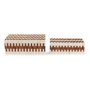 Jigsaw Covered Box, Set of 2