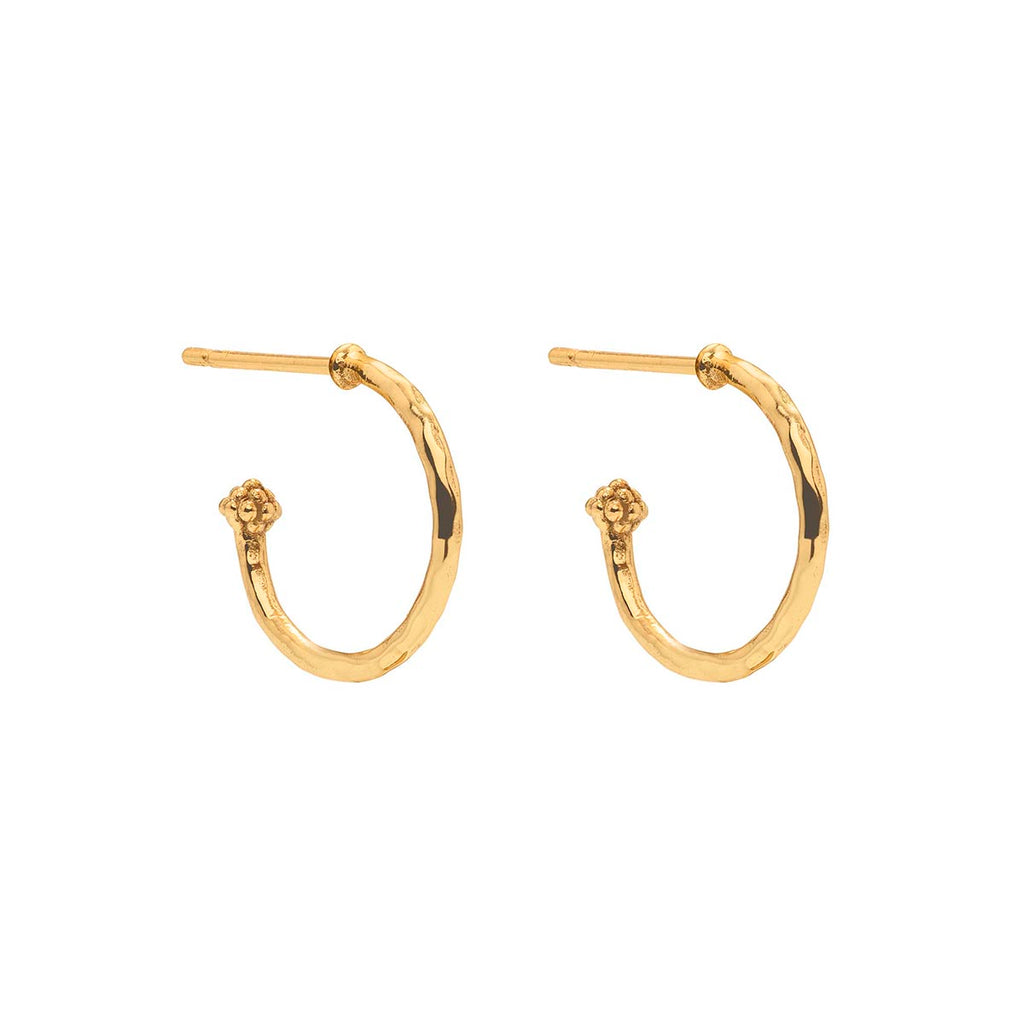 Mermaid Garden Hoop Earrings with Flower Charm