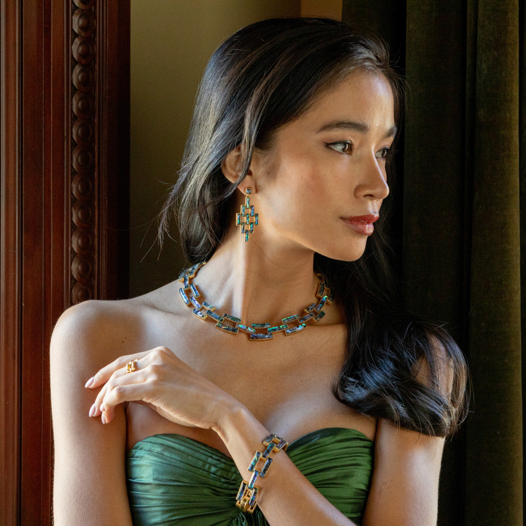 Pathway Post Drop Earrings in Abalone
