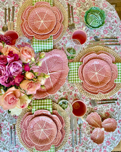 Cabbage Oval Platter 17" in Pink