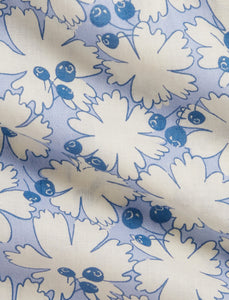 Short-Sleeve Cotton Floral Printed Ruffle Shirt Dress