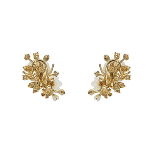 Ivory Floral Cluster Earrings