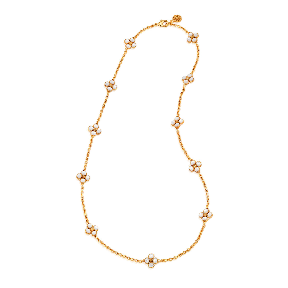 Berry Clover Double Sided Necklace 28" in MOP
