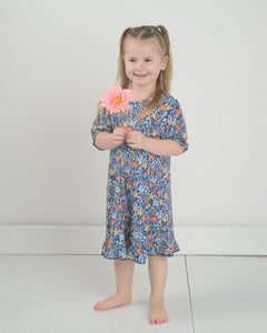 Bamboo Nightgown, Girl's Bamboo Pajamas, Floral Bamboo Pjs, Floral Pjs