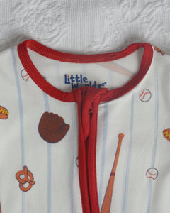 Baseball Bamboo Onesie, Sport Outfit for Babies, All Star PJs, Bamboo PJs