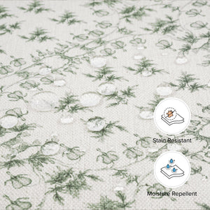Sarah Flint x Namesake Crawford Gliding Ottoman in Eco-Performance Fabric | Water Repellent & Stain Resistant in Green Lattice Performance Eco-Weave