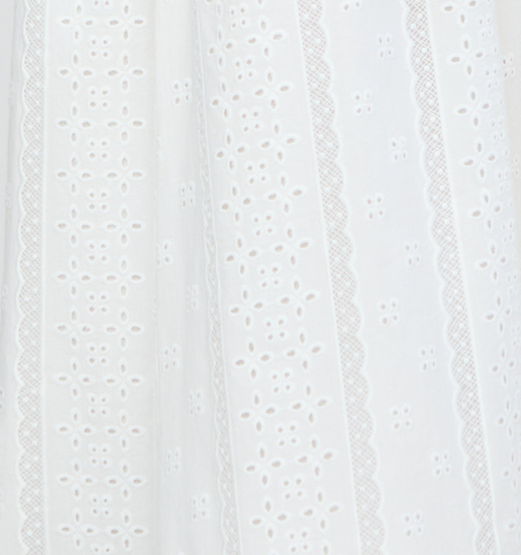 The Scarlett Nap Dress in White Broderie Voile