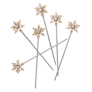 Snowflake Cocktail Picks in Crystal