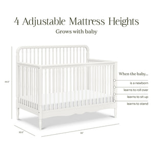 Liberty 4-in-1 Convertible Spindle Crib in Warm White