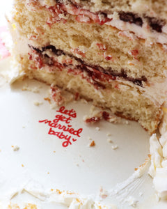 Hand-painted “Get Married Baby” Cake Plate
