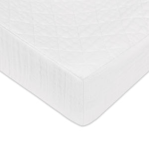 Quilted Changing Pad Cover in GOTS Certified Organic Muslin Cotton in White