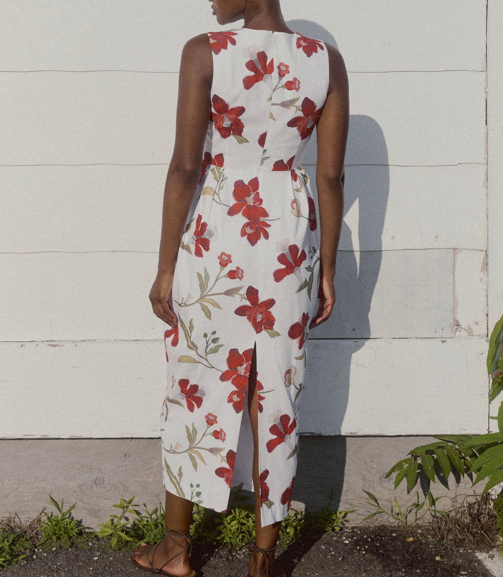 Avery Dress in Red Hibiscus