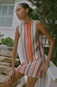 Boatneck Top in Vibrant Stripe