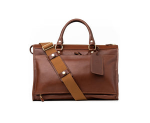 Vintage Chestnut Leather Weekender Bag- Ghurka
