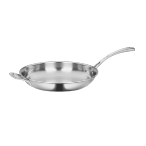 French Classic Tri-Ply Stainless Cookware 12" Frying Pan with Helper Handle in Stainless Steel