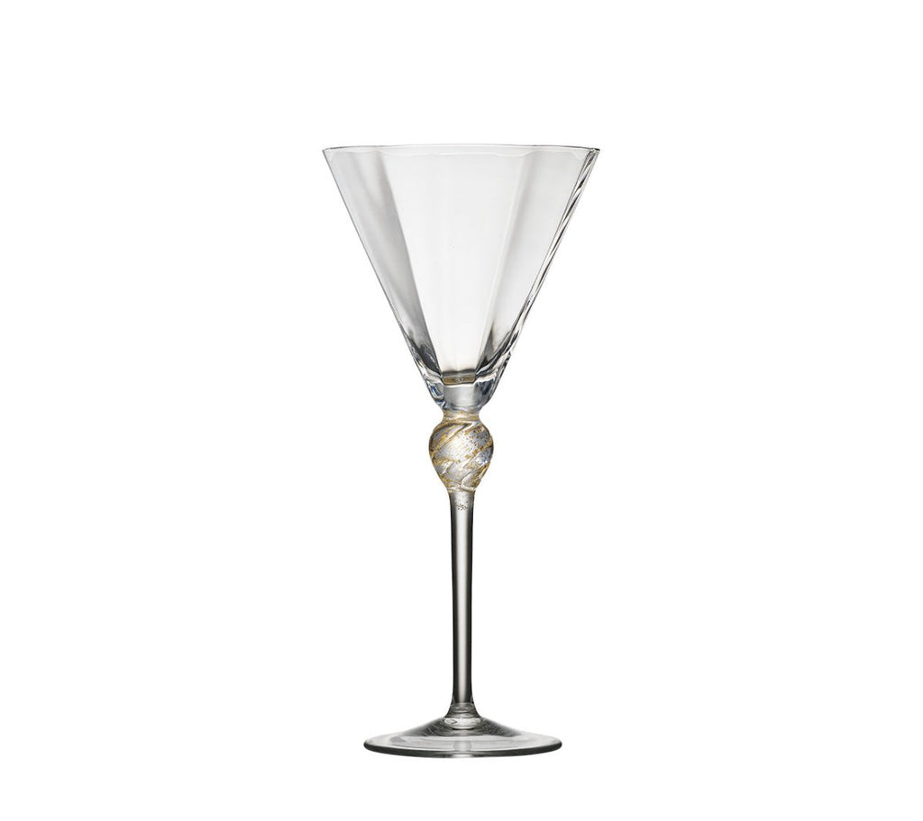 Kim Seybert, Inc.Daphne Wine Glass in Clear & Gold, Set of 4Glassware