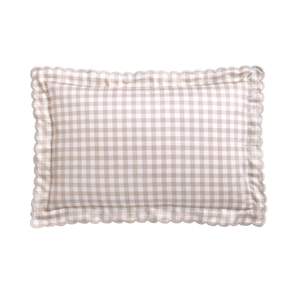 Picnic Gingham Toddler Pillow in Beige