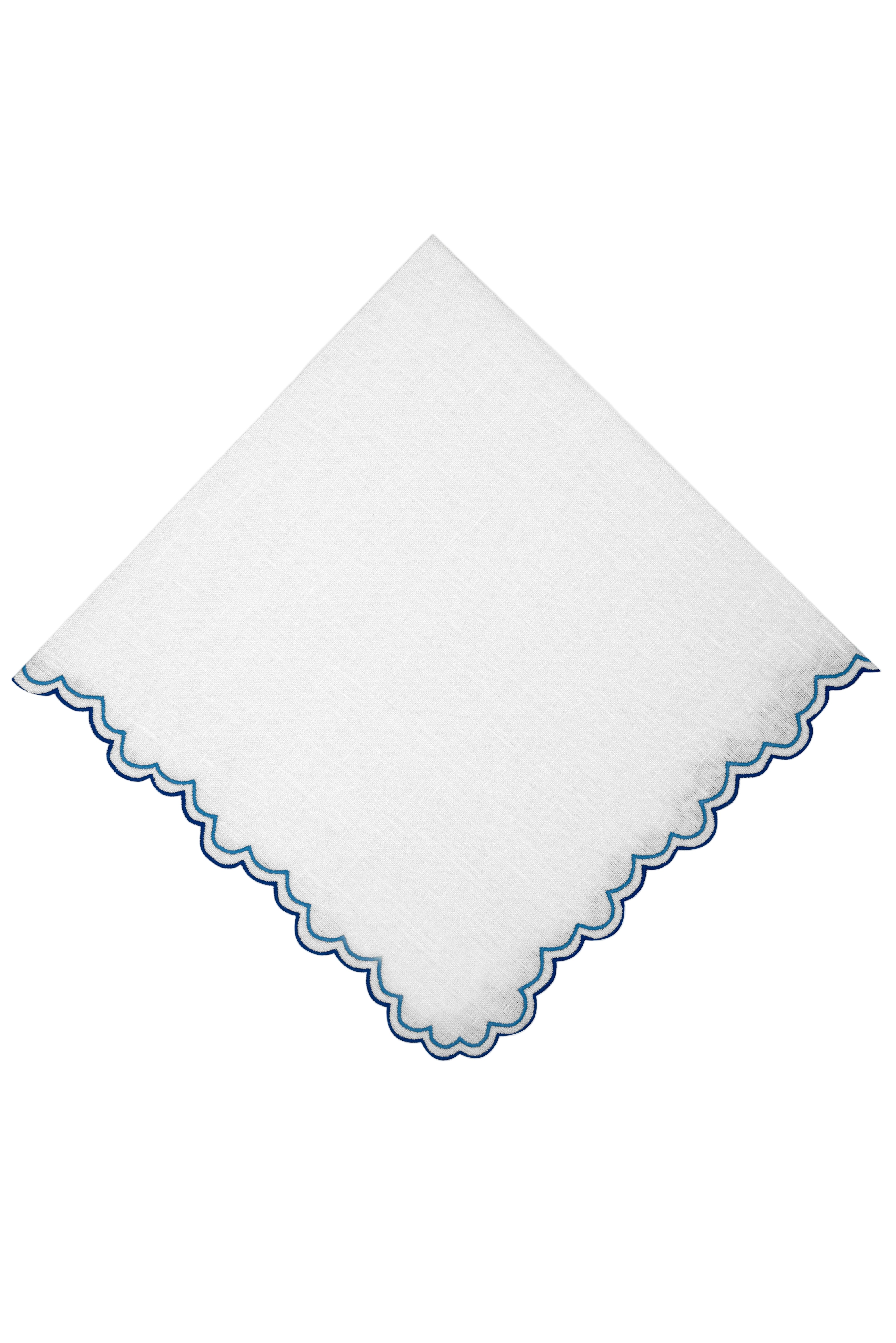 Escamas Linen Dinner Napkin in Blue