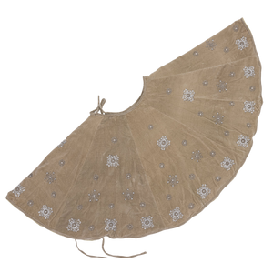 Extra Large Snowflake Tree Skirt in Taupe