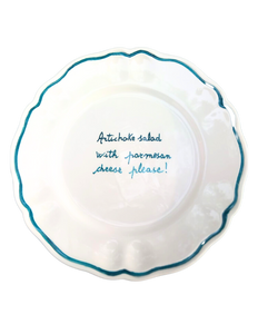 Artichoke Salad with Parmesan Cheese Please Scalloped Plate, Set of 6