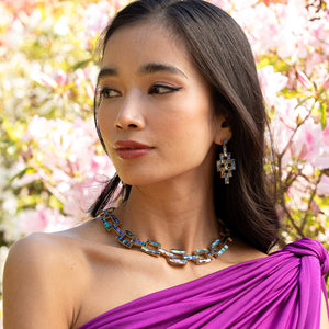Pathway Post Drop Earrings in Abalone