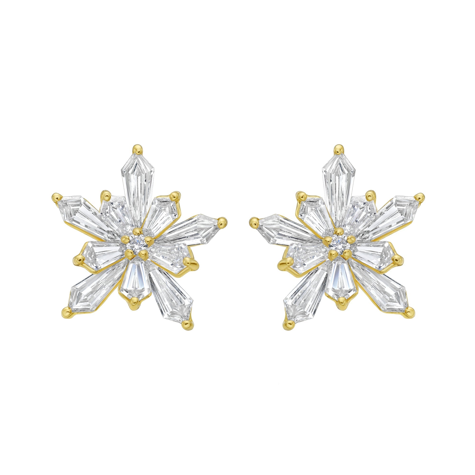 Elia Diamond Stud Earrings - Jewelry - RUCHI New York