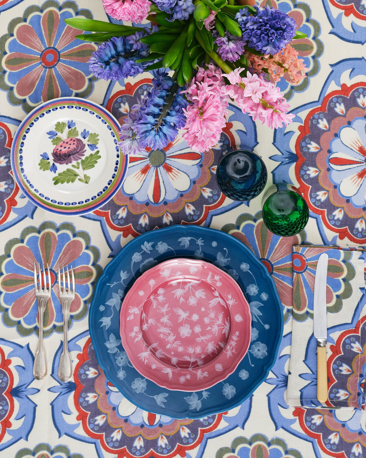 Ginori x Cabana Floral Dessert Plate in Pink