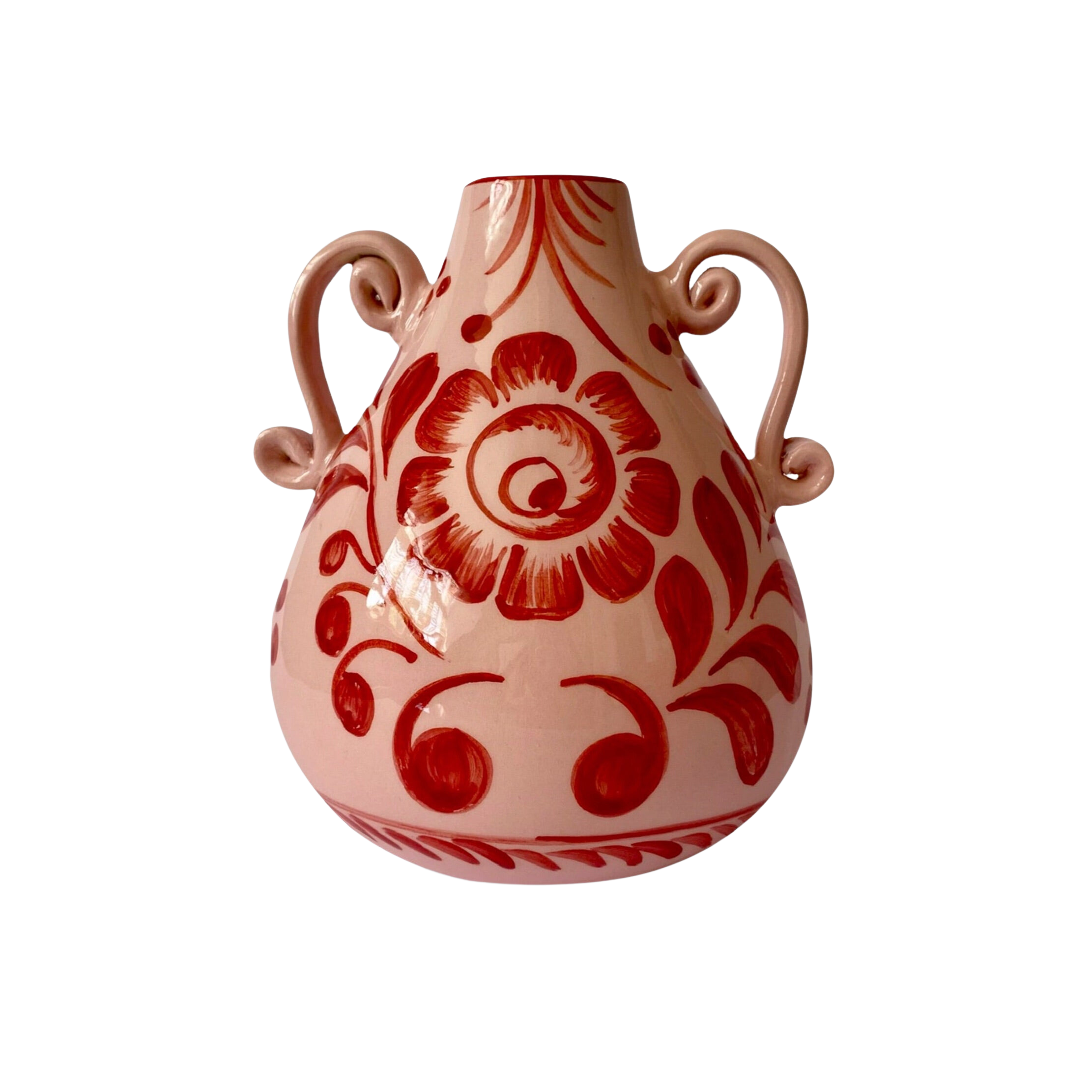 Amphora Vase in Wine & Baby Pink