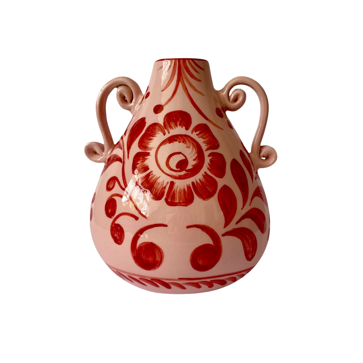 Amphora Vase in Wine & Baby Pink