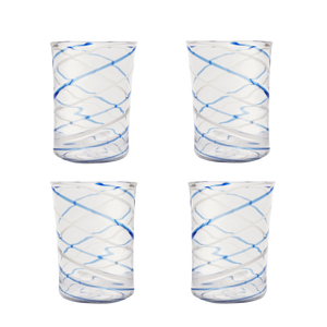 Blue Swirl Tumbler, Set of Four