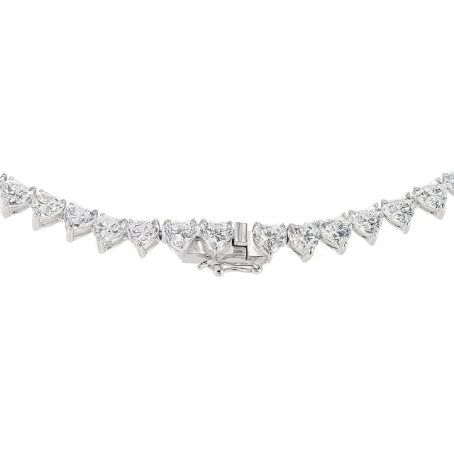 Eternity Heart Necklace in White Gold