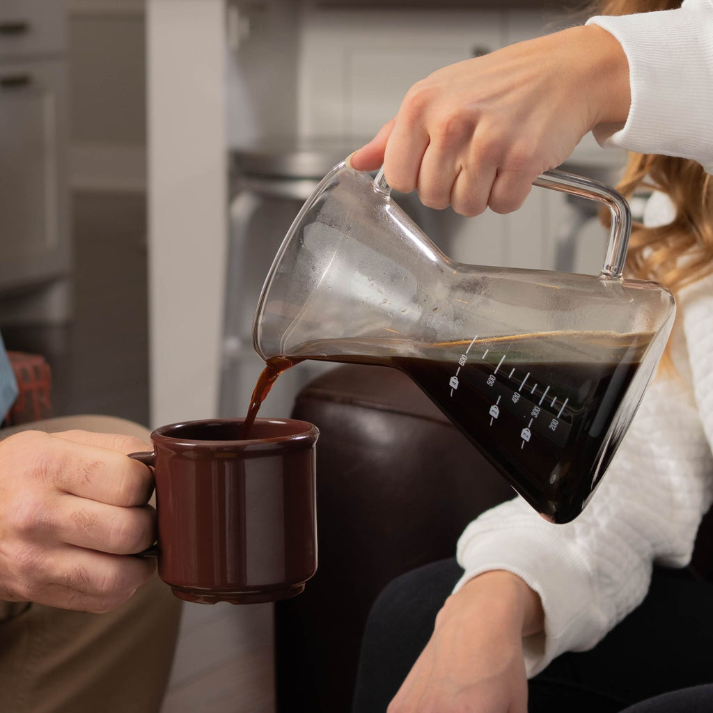 Glass Pour Over Carafe w/ Reusable Filter 600ml