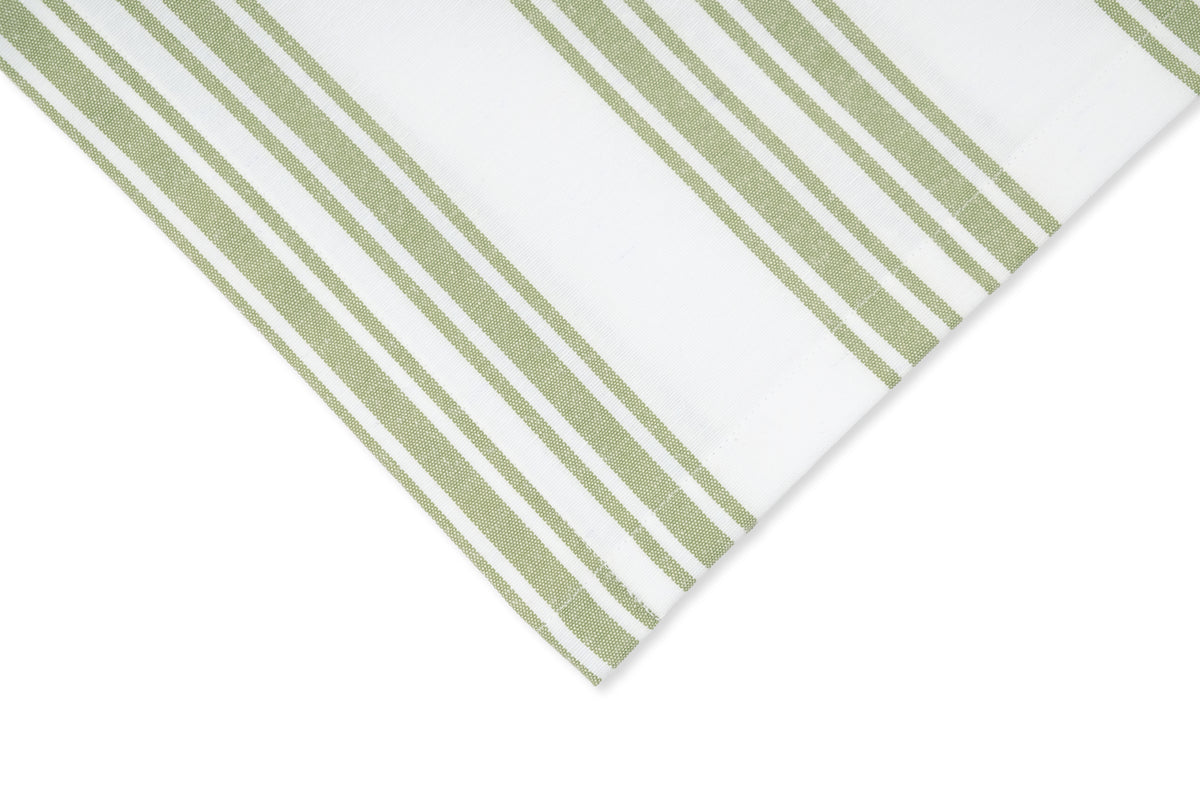 Green Stripe Cotton Tablecloth
