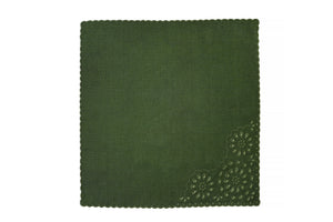 Green Eyelet Dinner Napkins (4) Tartan Chefanie 