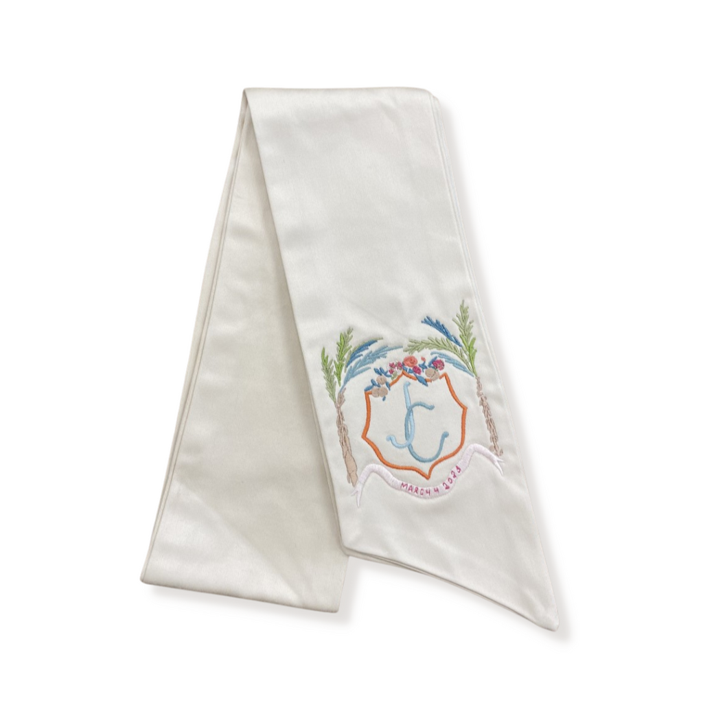 Bridal wreath sash