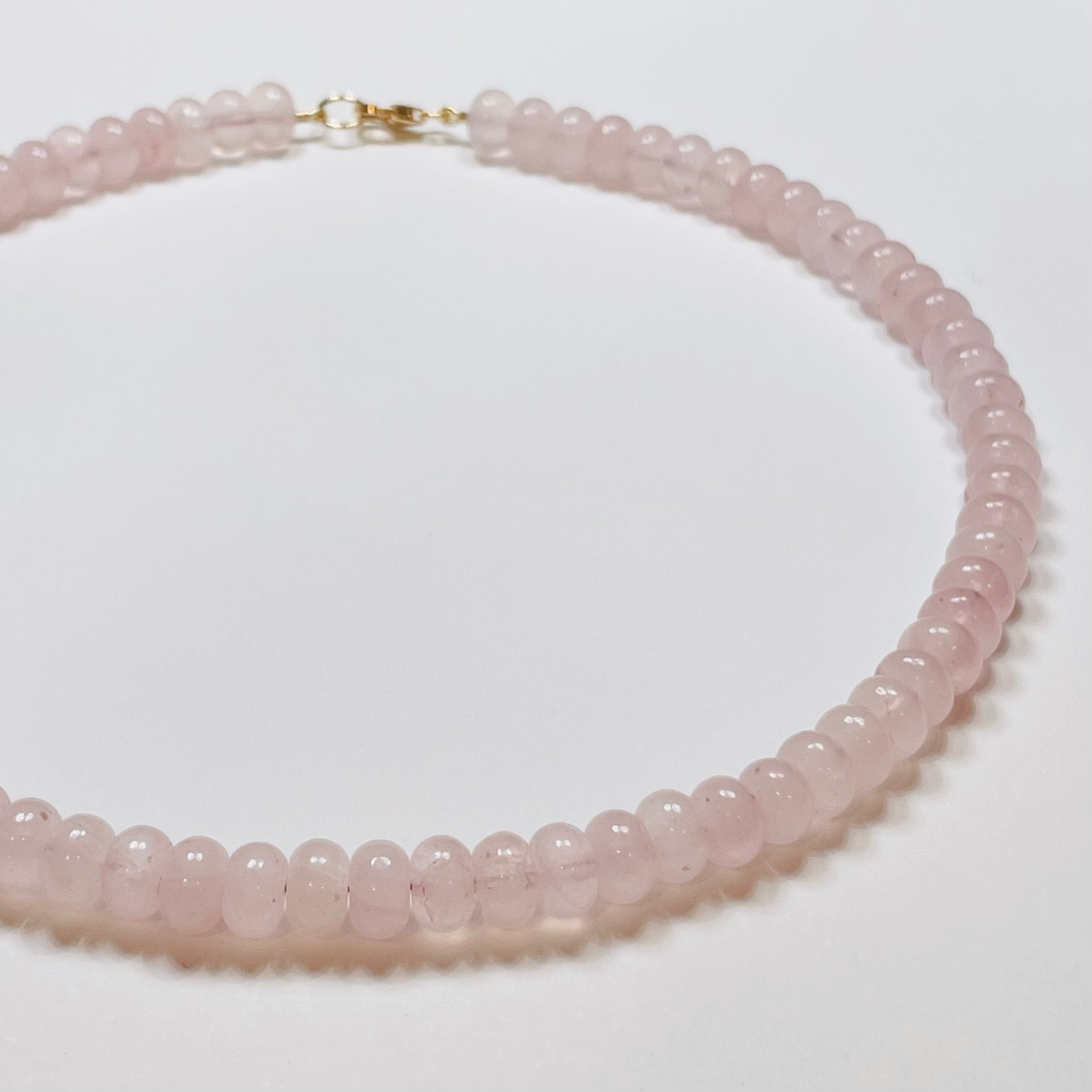 Smooth Rose Quartz Candy Necklace