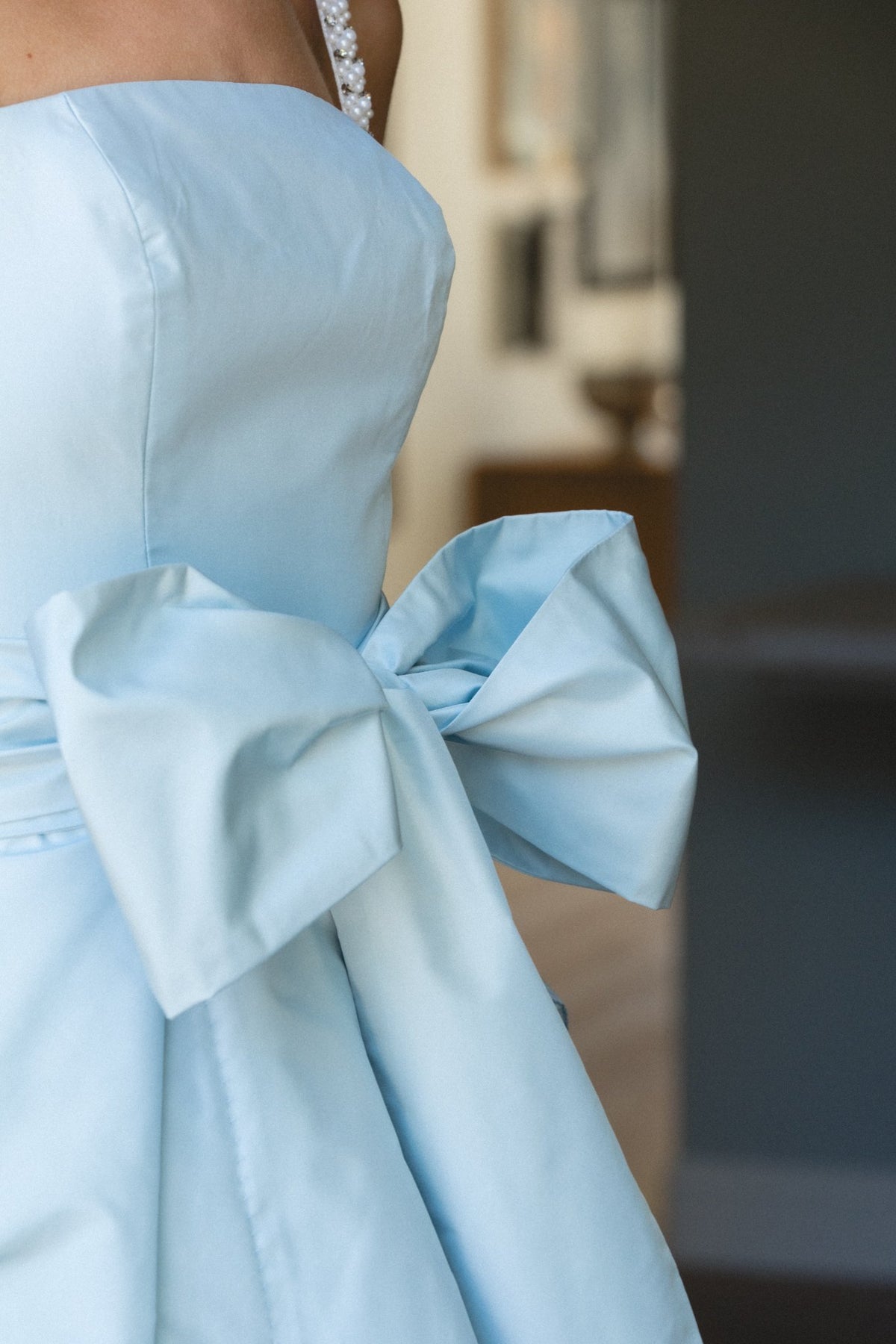 Pop of Pearl Gown in Blushed Blue