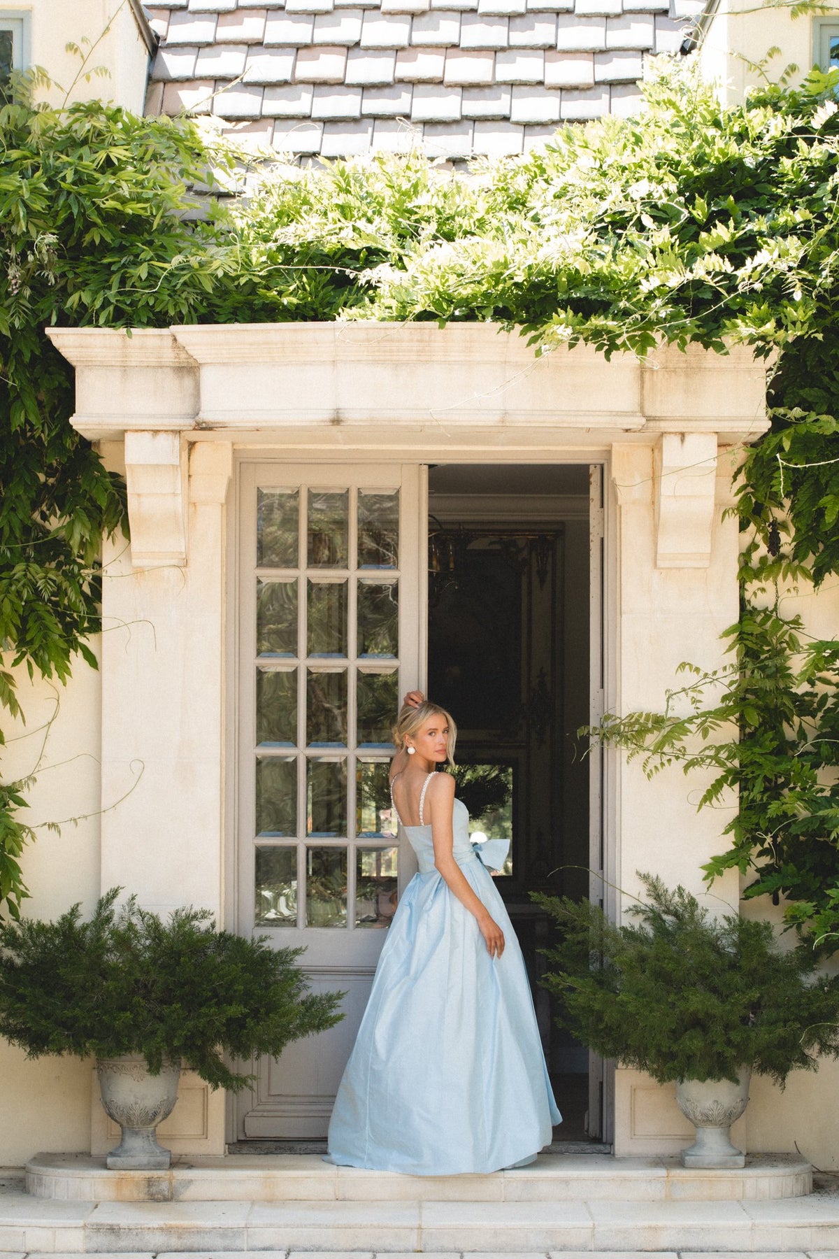 Pop of Pearl Gown in Blushed Blue