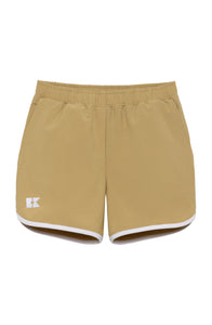 Retro Super Short in Khaki with White Piping